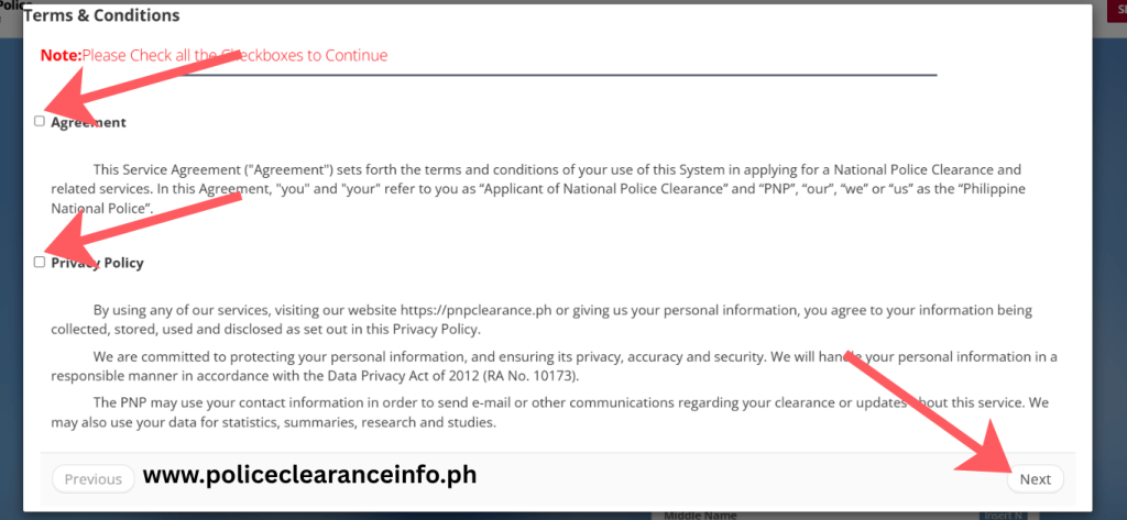Step1 Terms Conditions